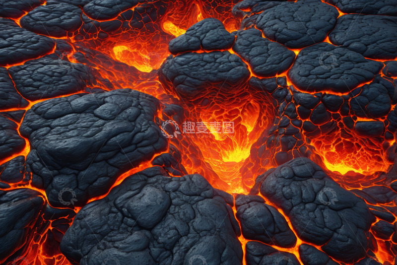 高清大图下载【趣麦麦图】火山熔岩地表景象
