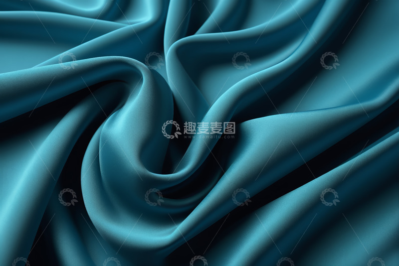 高清大图下载【趣麦麦图】蓝色丝绸质感纹理特写