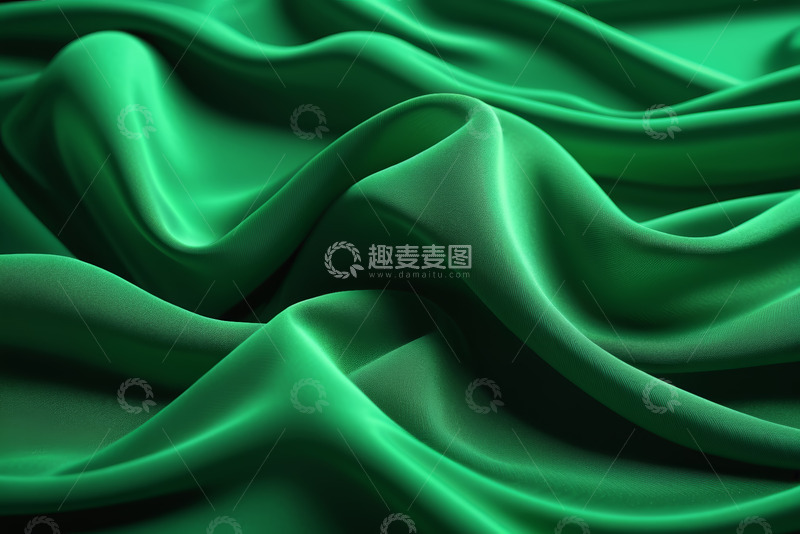 高清大图下载【趣麦麦图】绿色丝绸织物纹理
