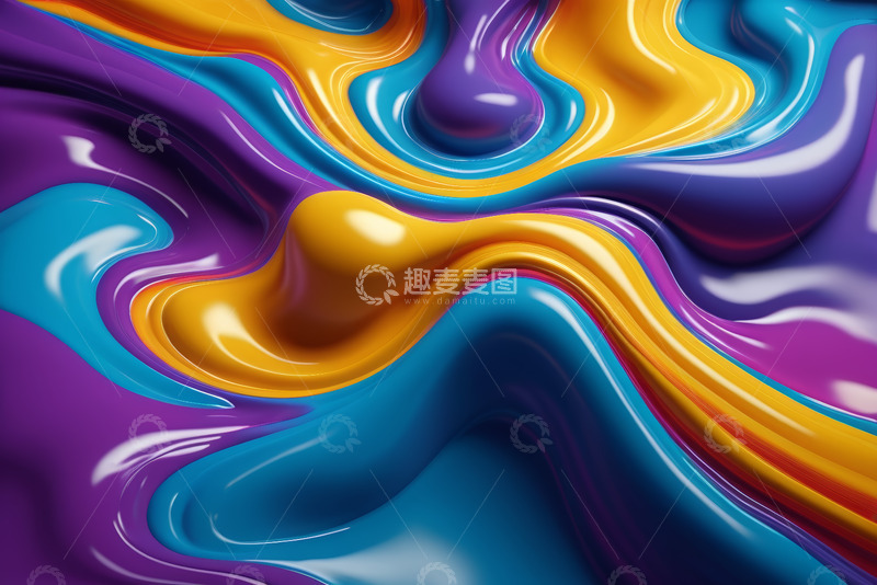 高清大图下载【趣麦麦图】多彩流动抽象艺术背景