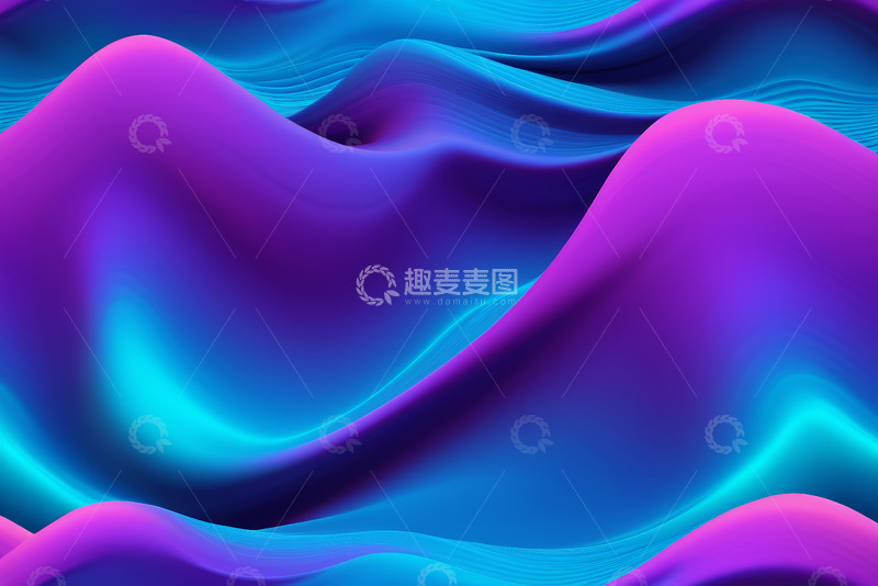 高清大图下载【趣麦麦图】蓝紫色渐变抽象波浪背景