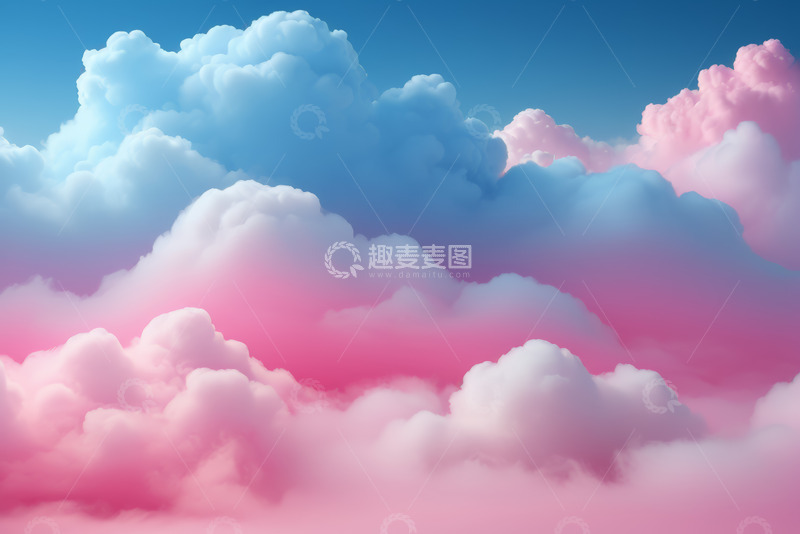 高清大图下载【趣麦麦图】梦幻色彩天空中的云朵景象