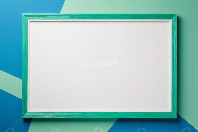 高清大图下载【趣麦麦图】绿色框架配蓝绿背景空白画面
