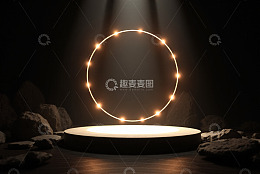 带光环的圆形舞台展示台