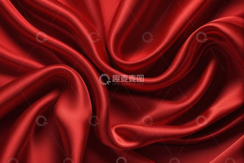 高清大图下载【趣麦麦图】红色丝绸纹理背景