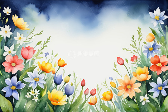 水彩风格花卉背景素材