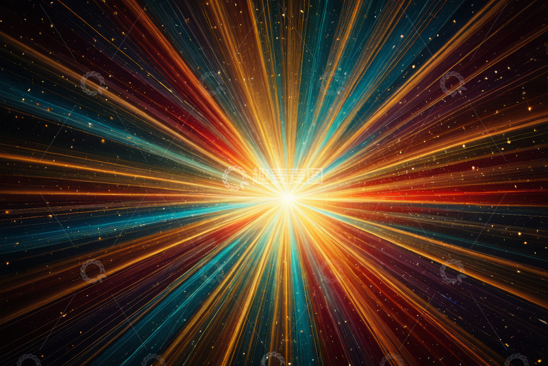 高清大图下载【趣麦麦图】放射状多彩光线背景素材