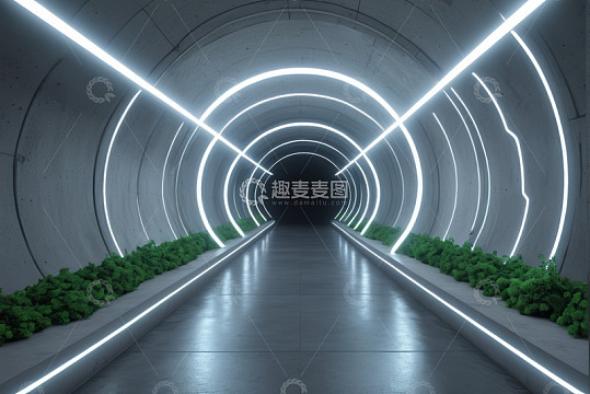 科技感发光隧道通道