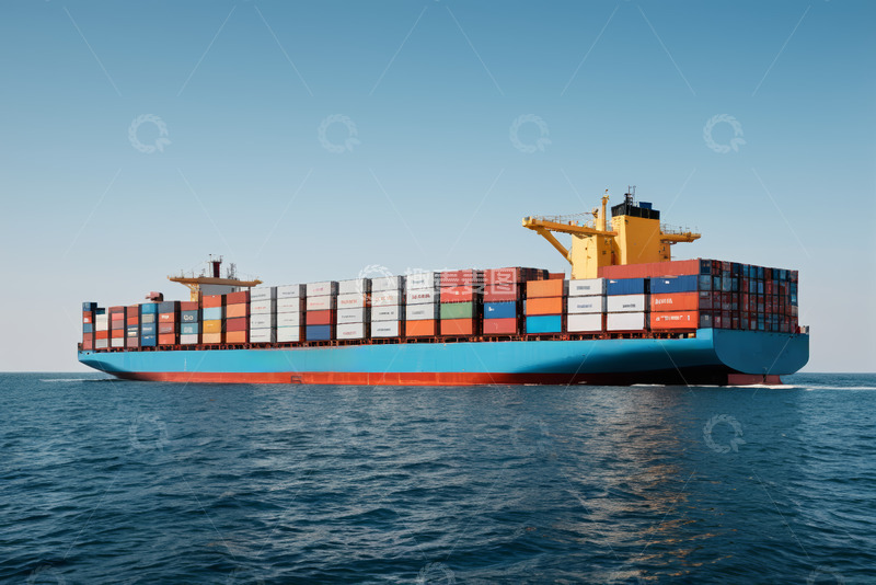 高清大图下载【趣麦麦图】海洋上的集装箱货船