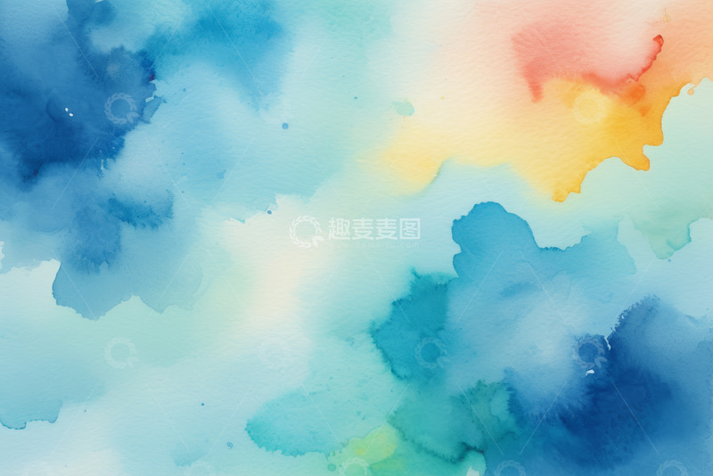 高清大图下载【趣麦麦图】多彩水彩背景素材