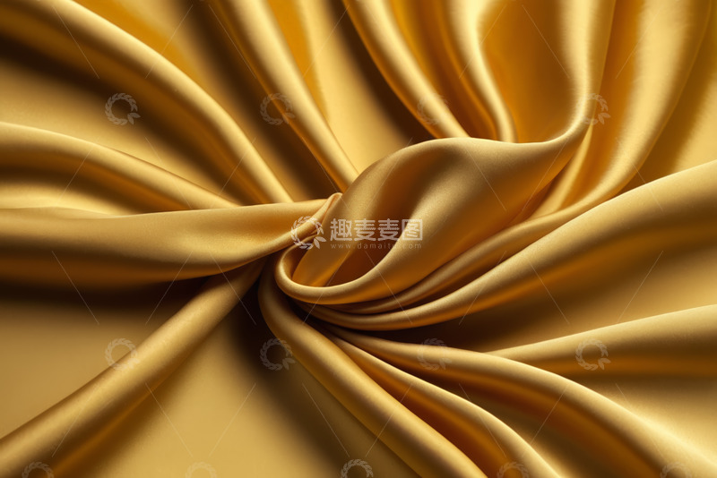 高清大图下载【趣麦麦图】金黄色丝绸织物纹理