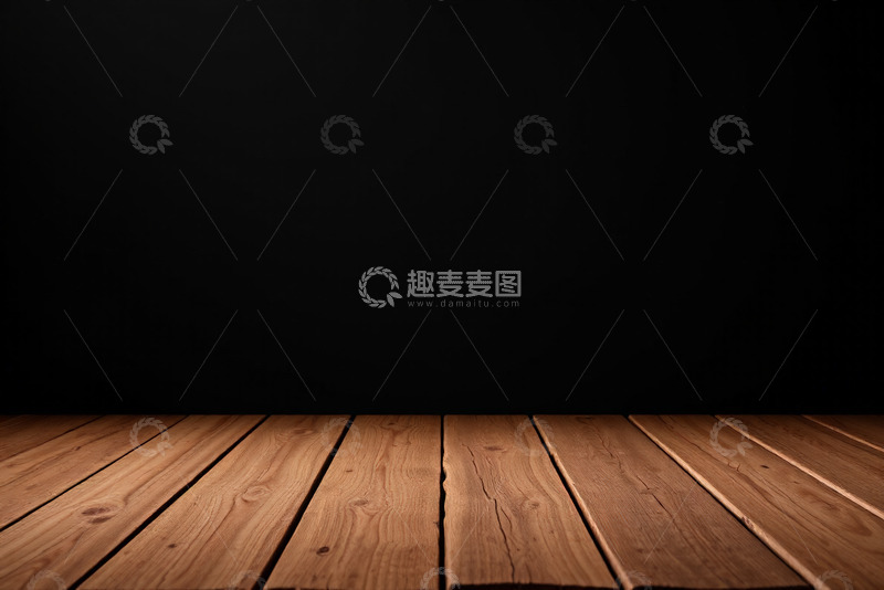 高清大图下载【趣麦麦图】深色背景下的木质地板