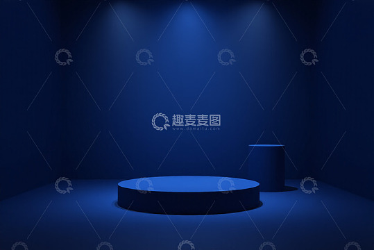 蓝色舞台展示空间