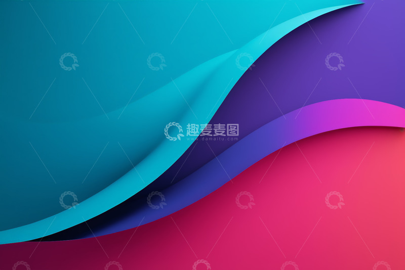 高清大图下载【趣麦麦图】多彩渐变波浪背景图案