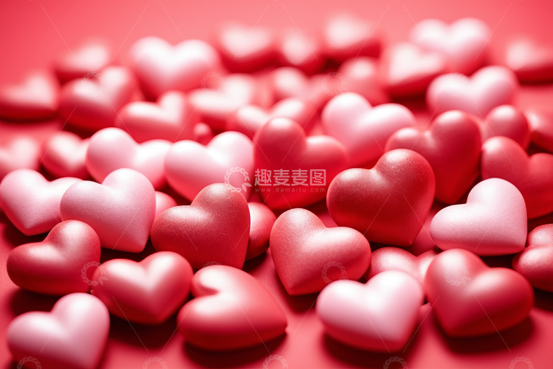 高清大图下载【趣麦麦图】红色爱心浪漫背景素材