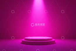 粉色舞台聚光灯照射场景