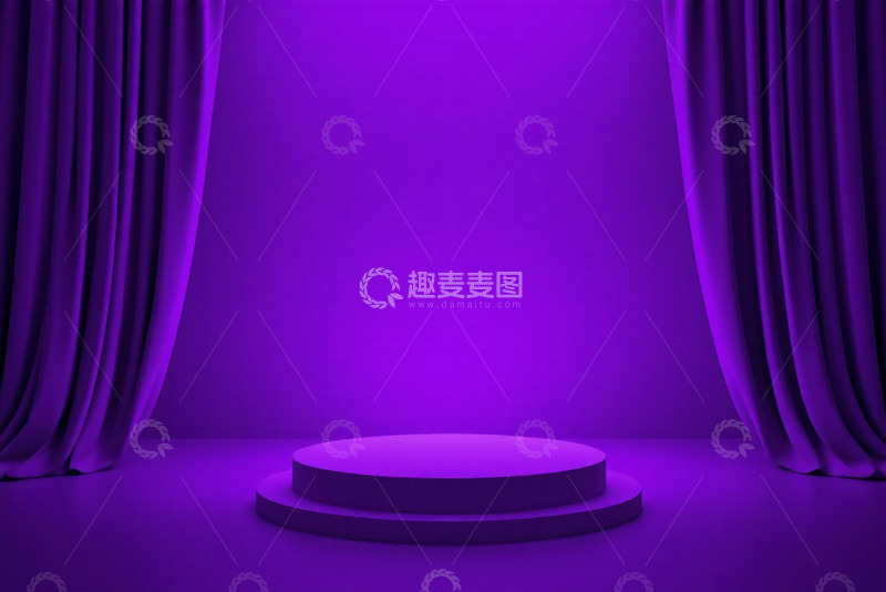 高清大图下载【趣麦麦图】紫色舞台背景素材