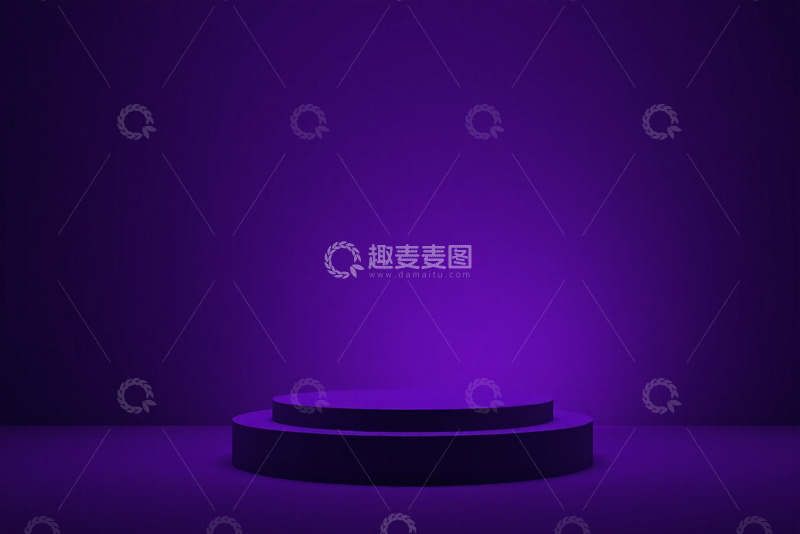 高清大图下载【趣麦麦图】紫色背景圆形舞台展示台