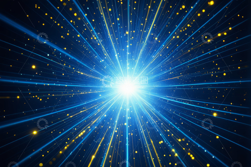 高清大图下载【趣麦麦图】蓝色发光粒子放射背景画面