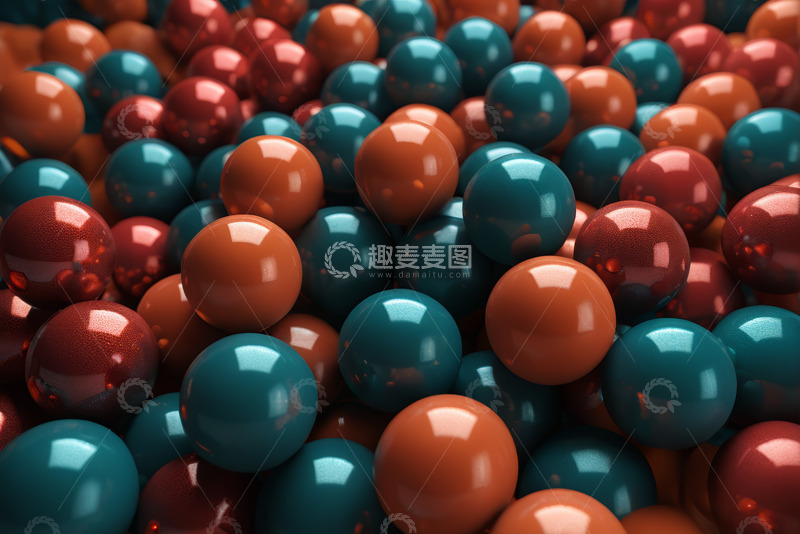 高清大图下载【趣麦麦图】多彩球体堆叠素材