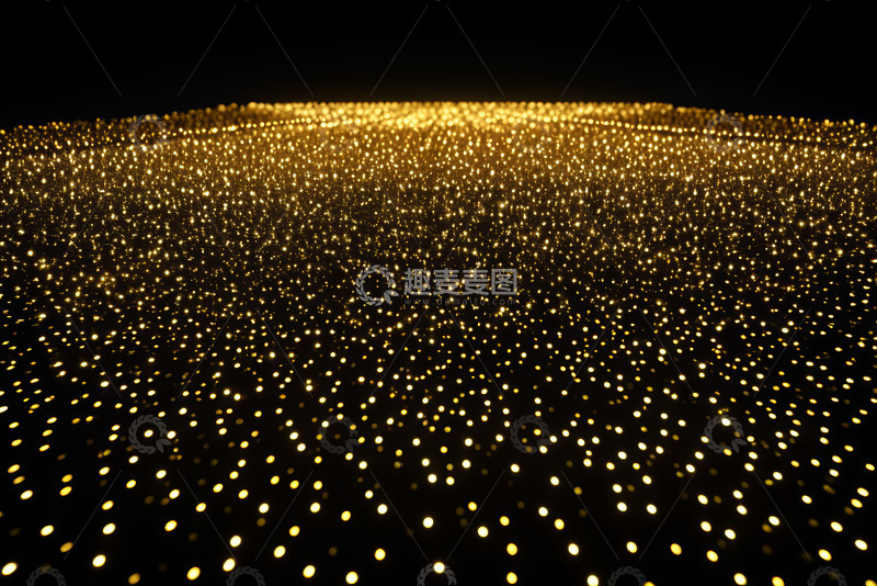 高清大图下载【趣麦麦图】金色粒子背景抽象画面