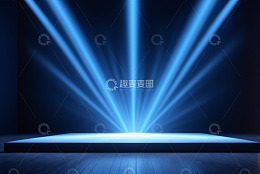 舞台蓝色聚光灯效果场景
