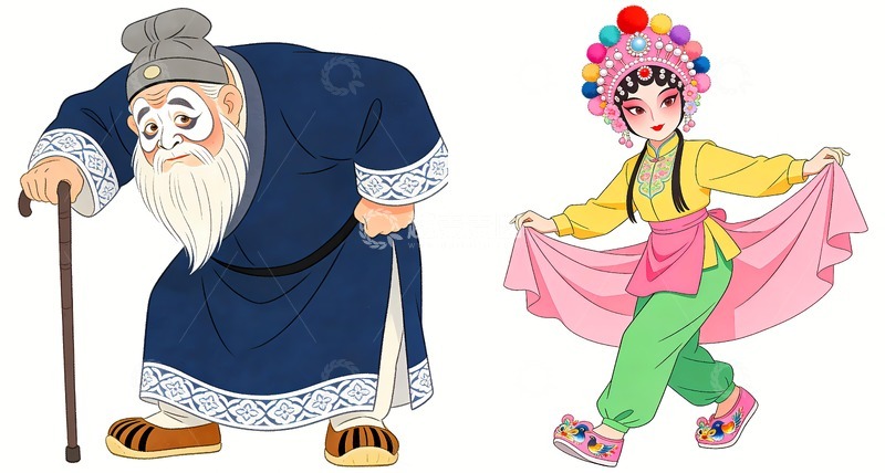 高清大图下载【趣麦麦图】秦腔戏曲人物