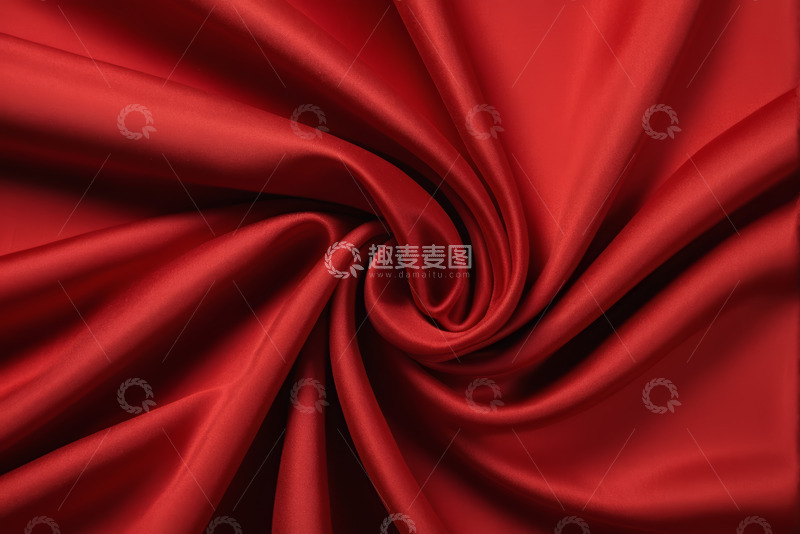 高清大图下载【趣麦麦图】红色丝绸面料特写