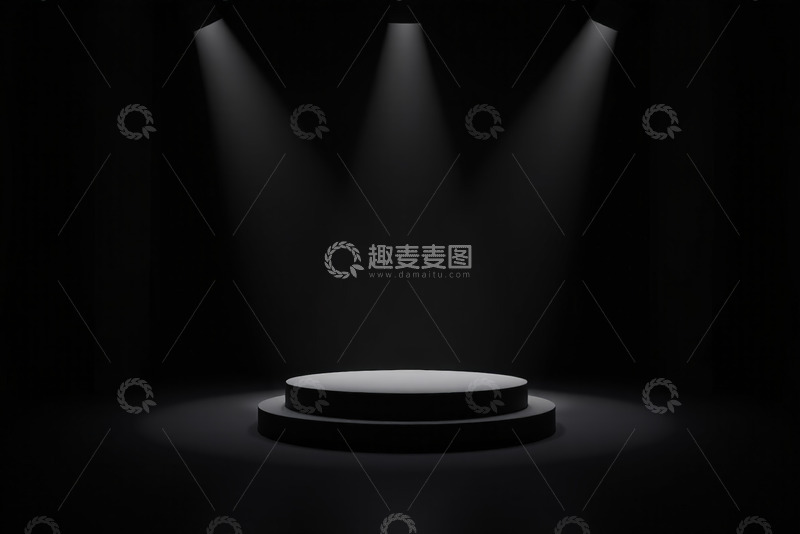 高清大图下载【趣麦麦图】聚光灯下的圆形展示舞台