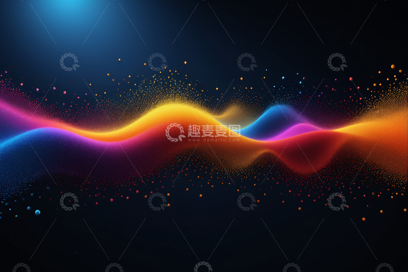 高清大图下载【趣麦麦图】彩色动感波浪抽象背景