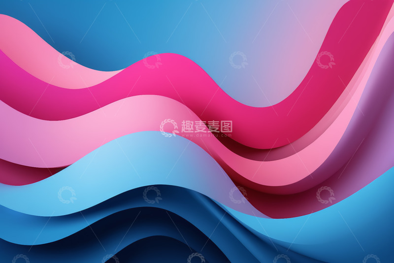 高清大图下载【趣麦麦图】彩色波浪抽象背景设计素材