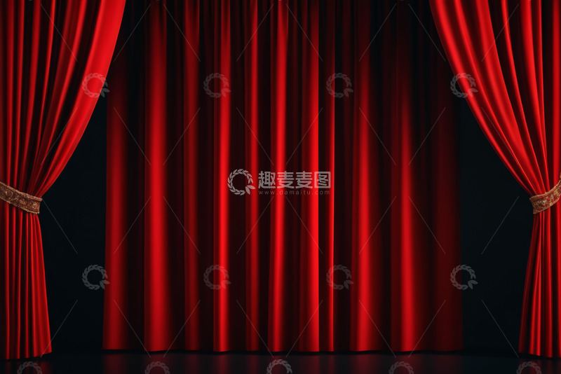 高清大图下载【趣麦麦图】舞台红色幕布场景