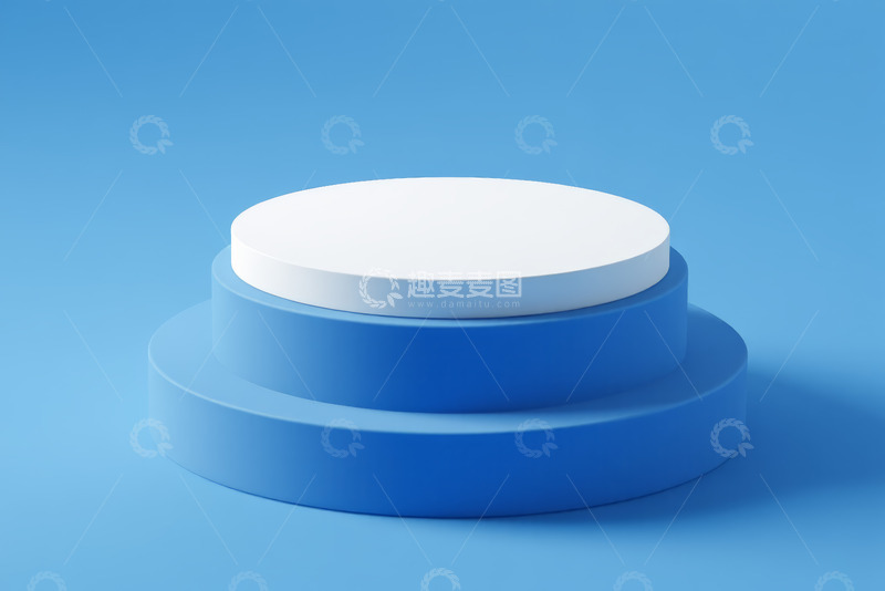 高清大图下载【趣麦麦图】蓝色背景圆形展示台
