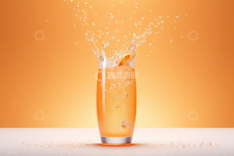 高清大图下载【趣麦麦图】橙黄色渐变水彩背景