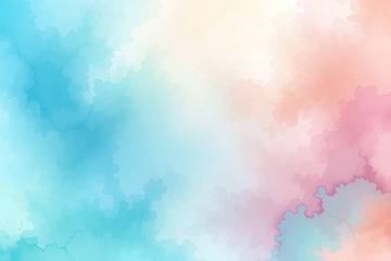 蓝绿色水彩晕染抽象背景