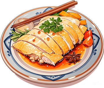 口水鸡美食插画设计素材
