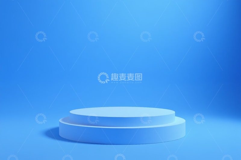 高清大图下载【趣麦麦图】蓝色光效圆形展台场景