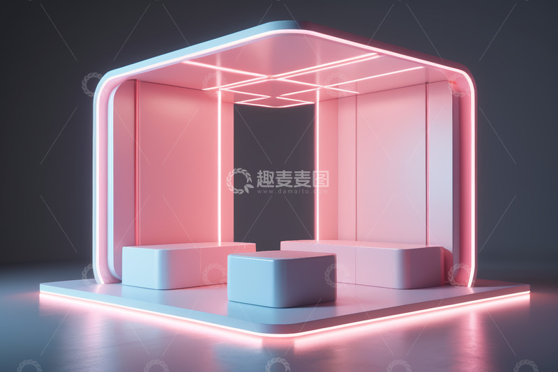 高清大图下载【趣麦麦图】紫色简约产品展示台场景