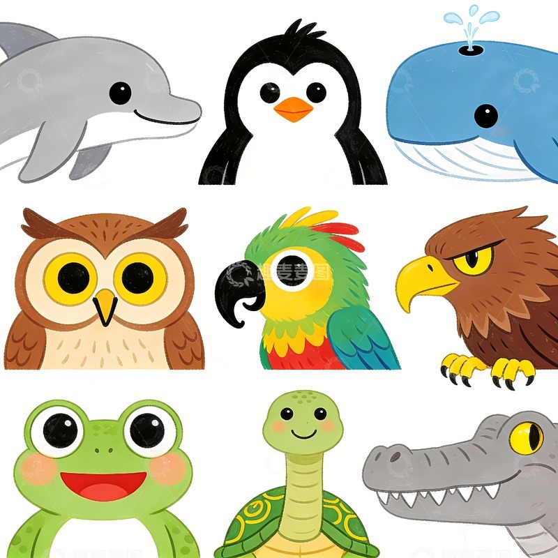 高清大图下载【趣麦麦图】一群可爱动物头像