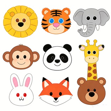 一圈野生动物头像