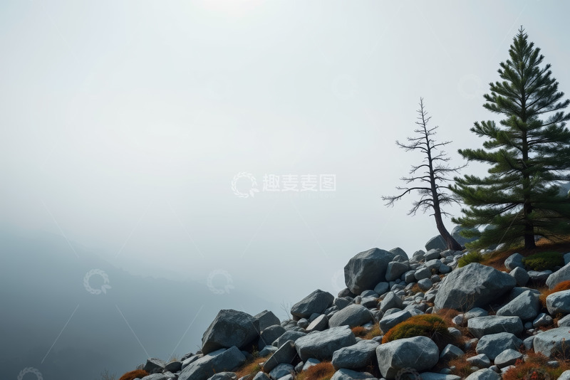 高清大图下载【趣麦麦图】雪中山顶中式凉亭景观