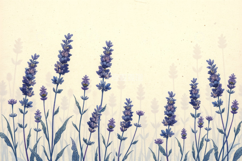 高清大图下载【趣麦麦图】花卉与复古建筑背景插画