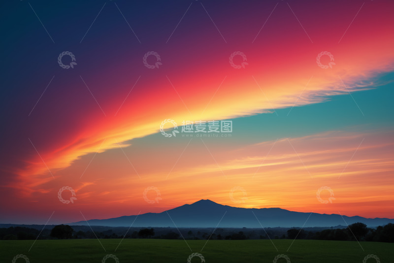 高清大图下载【趣麦麦图】日出时分天空渐变美景