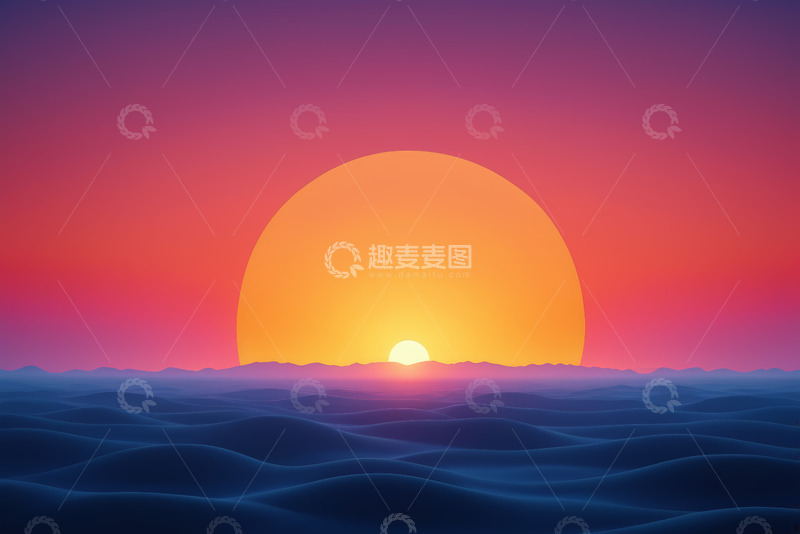 高清大图下载【趣麦麦图】沙漠日出自然风光