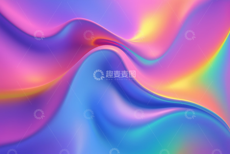 高清大图下载【趣麦麦图】多彩渐变流体抽象背景