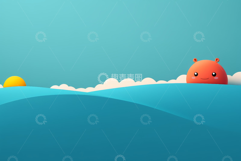 高清大图下载【趣麦麦图】橙色背景白色波点图案