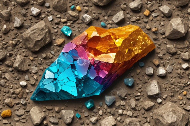 高清大图下载【趣麦麦图】多彩宝石与岩石特写