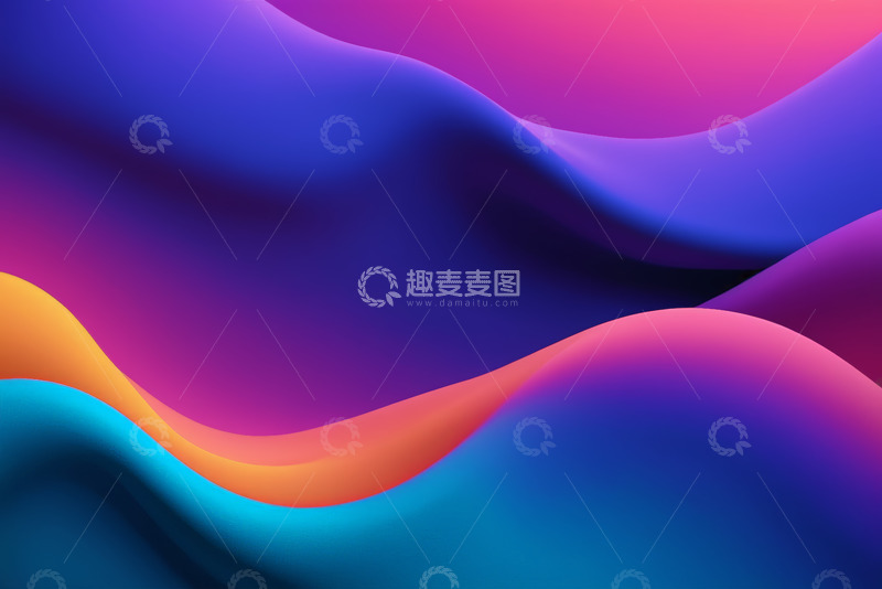 高清大图下载【趣麦麦图】渐变色彩抽象波浪背景