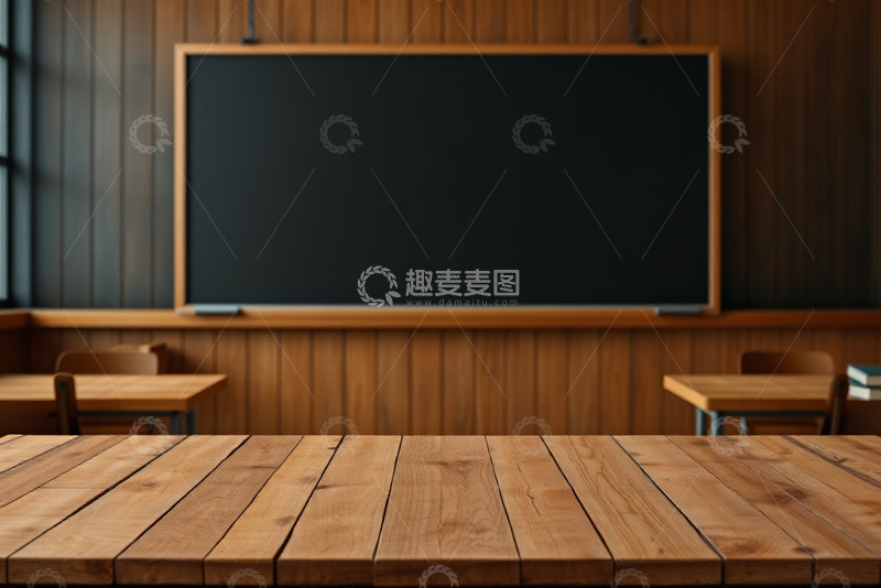 高清大图下载【趣麦麦图】砖墙前木质长凳场景