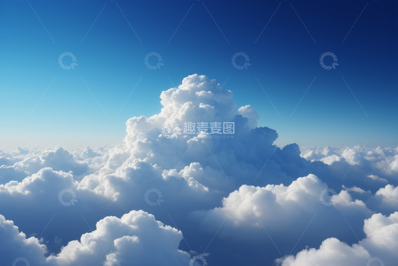 高清大图下载【趣麦麦图】高空俯瞰蓝天白云美景